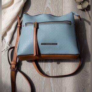 Rosetti Light Blue and Tan Crossbody Bag